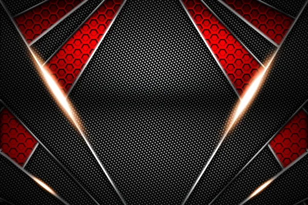 Kırmızı ve siyah karbon fiber ve Krom Çerçeve. — Stok fotoğraf