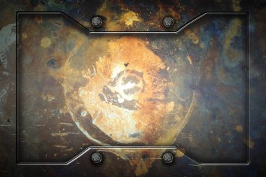 arka plan ve textu için metal çerçeveli metal veya beton duvar