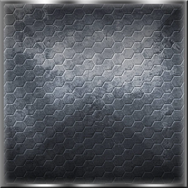 Sfondo esagonale nero e grigio con texture reale . — Foto Stock