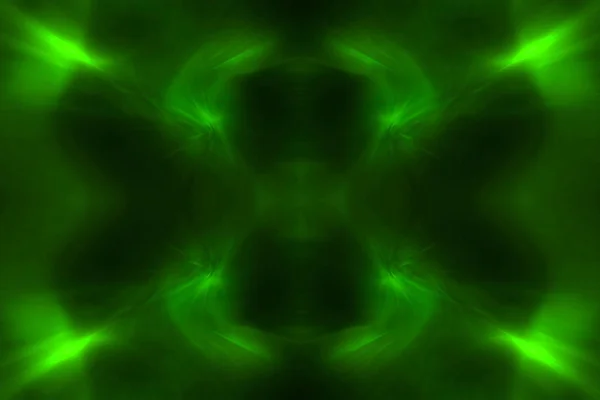 Vert ondulation circulaire lueur. effet d'éclairage kaléidoscope . — Photo