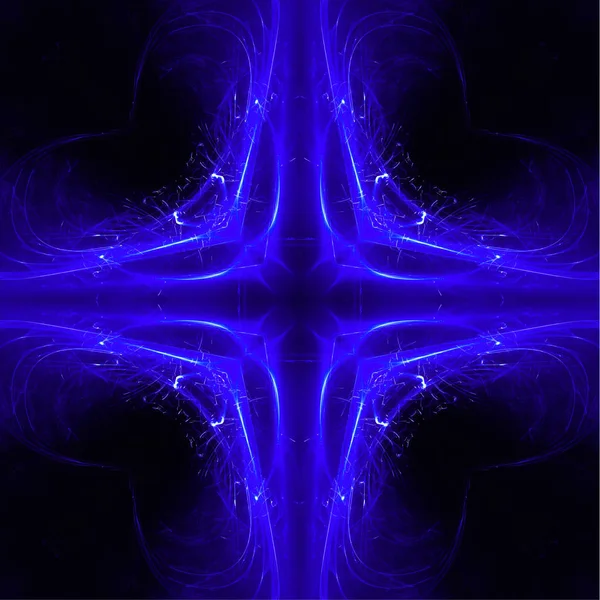 Modrá KRUHOVÁ záře. kaleidoskop, efekt osvětlení. — Stock fotografie