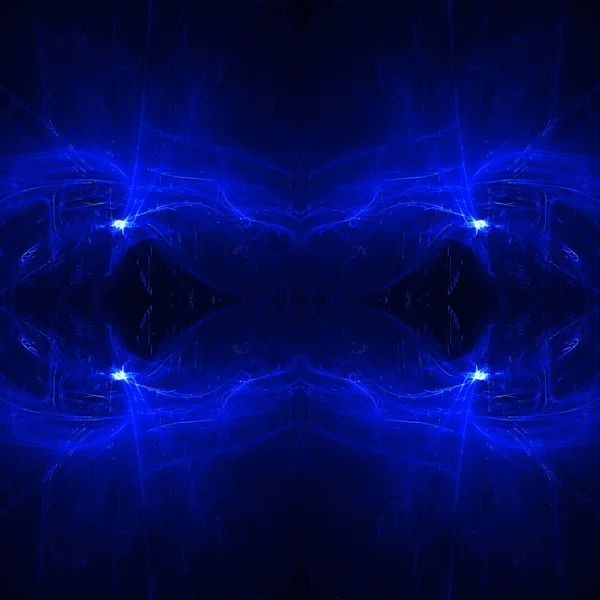 Blauer kreisförmiger Wellenschein. Kaleidoskoplichteffekt. — Stockfoto
