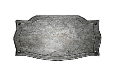 izole beyaz arka plan üzerinde eski ahşap tabela. 