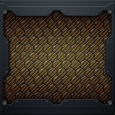 koyu gri metal çerçeve altıgen karbon fiber. 