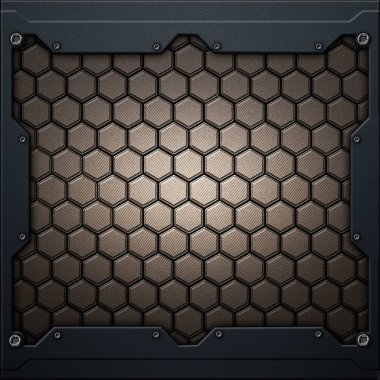 koyu gri metal çerçeve altıgen karbon fiber. 