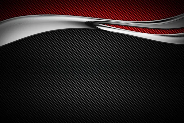 karbon fiber ve eğri krom çerçeve. metal arka plan. 