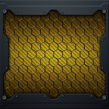 koyu gri metal çerçeve altıgen karbon fiber. 