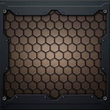 koyu gri metal çerçeve altıgen karbon fiber. 