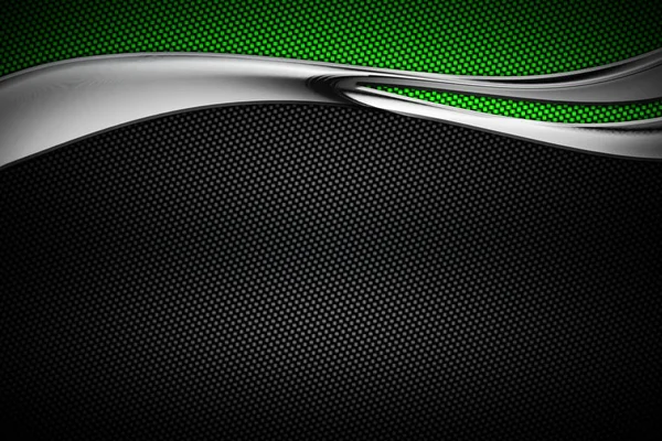 Carbon fiber and curve chromium frame. metal background. — Stock Photo, Image