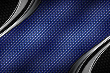 karbon fiber ve eğri krom çerçeve. metal arka plan. 