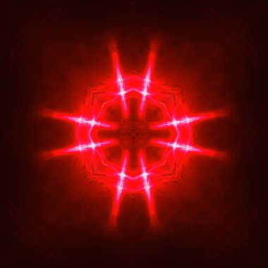 kırmızı dairesel dalga parıltısı. kaleydoskop aydınlatma etkisi.