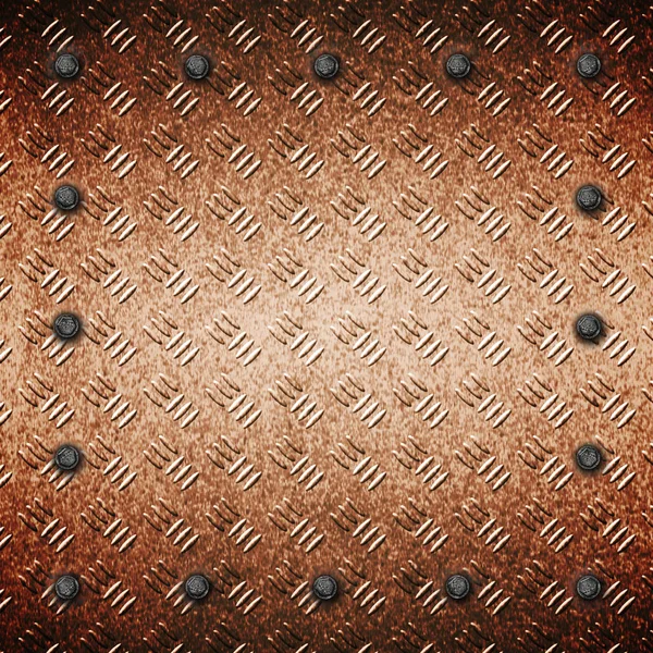 Grunge metal and rust plate with screw. — Stock Photo, Image