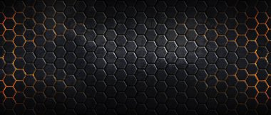 koyu altıgen arka plan ve kırmızı ışık