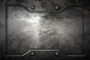 arka plan ve textu için metal çerçeveli metal veya beton duvar