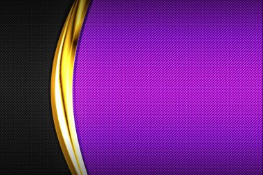 karbon fiber ve altın eğrisi krom çerçeve. metal arka plan. 