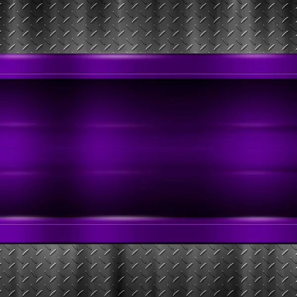 Placa de metal púrpura en placa de metal negro para el fondo y textu —  Fotos de Stock