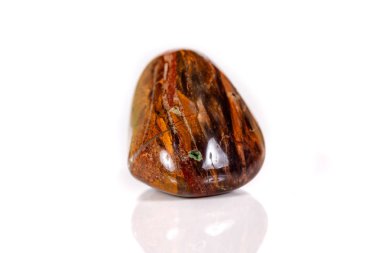 Beyaz bir arka plan üzerinde mineral taş jasper makro yakın çekim