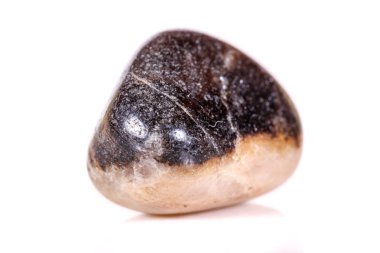 Beyaz bir arka plan üzerinde mineral taş jasper makro yakın çekim