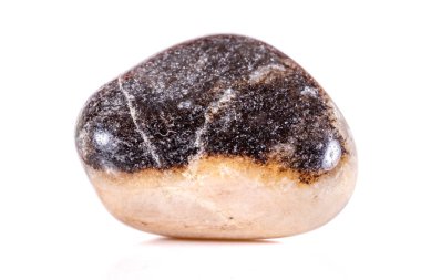 Beyaz bir arka plan üzerinde mineral taş jasper makro yakın çekim