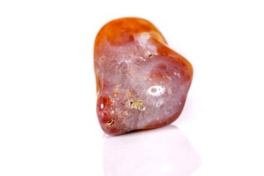 Beyaz bir arka plan üzerinde mineral taş jasper makro yakın çekim