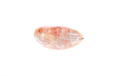 Makro mineral taş rutil kuvars beyaz bir arka plan üzerinde Kapat