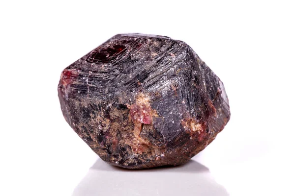 Macro Mineral Garnet Stone White Background Close — Stock Photo, Image