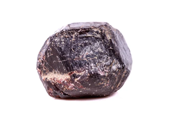 Macro of a mineral garnet stone on a white background close up