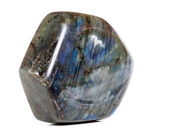 Makro mineral taş Labrador beyaz arka plan üzerinde kapat