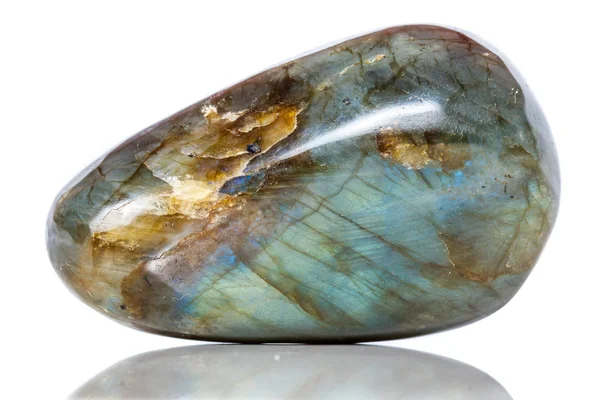 Macro Mineral Stone Labradorite White Background Close — Stock Photo, Image