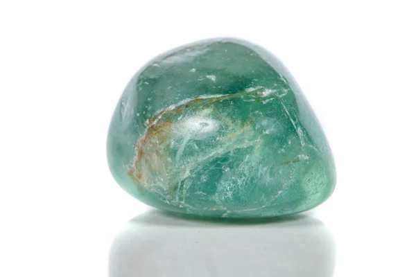 Pedra Mineral Macro Cristal Fluorite Sobre Fundo Preto Close — Fotografia de Stock