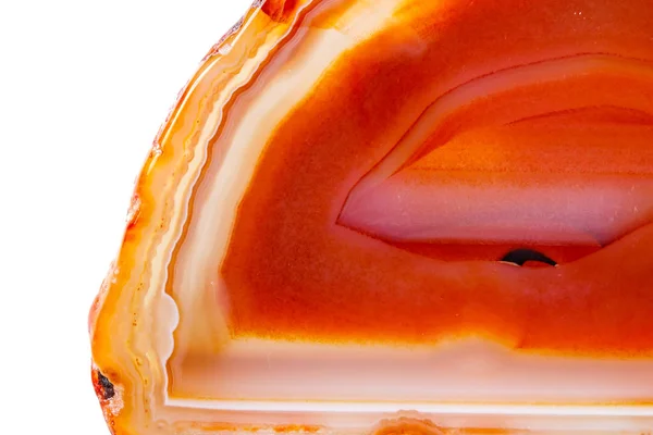 Минерально Оранжевый Агат Кристаллах Белом Фоне — стоковое фото