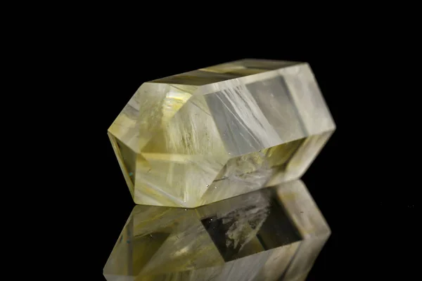 Makro Mineral Batu Kuning Sitrine Close — Stok Foto