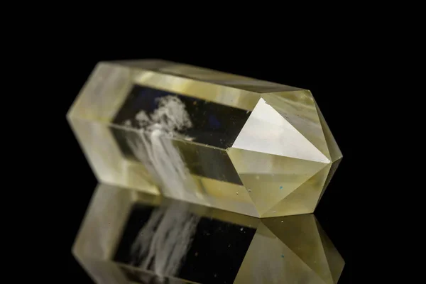 Macro Mineral Stone Yellow Citrine Close — Stock Photo, Image