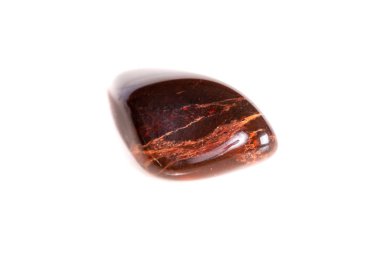 Beyaz bir arka plan üzerinde mineral taş jasper makro yakın çekim