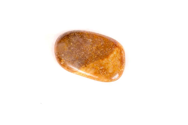 Makro Mineralstein Jaspis Auf Weißem Hintergrund Nahaufnahme — Stockfoto