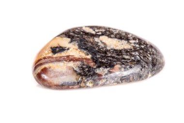 Beyaz bir arka plan üzerinde mineral taş jasper makro yakın çekim