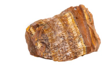 Makro mineral taş kaplan'ın gözünün içine belgili tanımlık doğurmak beyaz bir arka plan üzerinde Kapat