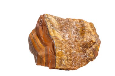 Makro mineral taş kaplan'ın gözünün içine belgili tanımlık doğurmak beyaz bir arka plan üzerinde Kapat