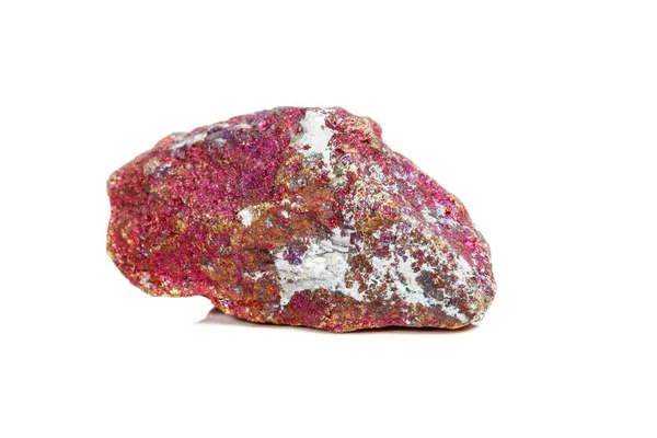 Makro Mineral Taş Chalcopyrite Beyaz Bir Arka Plan Kayada Yakın — Stok fotoğraf