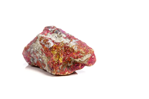 Pedra Mineral Macro Chalcopyrite Rocha Sobre Fundo Branco Close — Fotografia de Stock