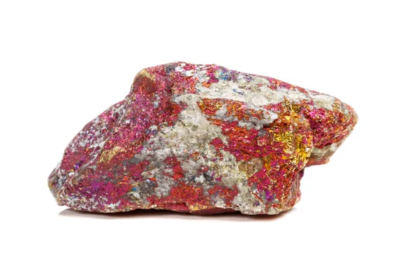 Makro Mineral Taş Chalcopyrite Beyaz Bir Arka Plan Kayada Yakın — Stok fotoğraf