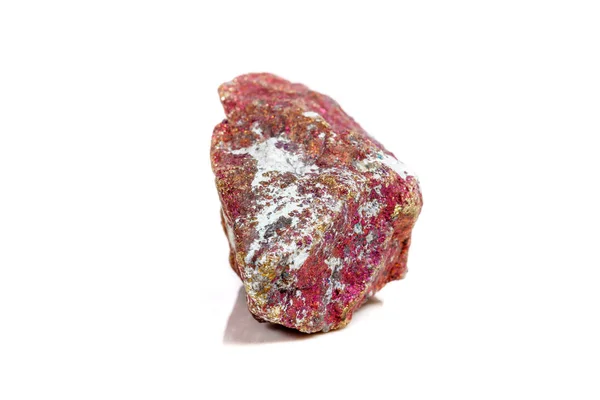 Pietra Macrominerale Calcopirite Nella Roccia Fondo Bianco Vicino — Foto Stock