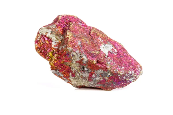 Pedra Mineral Macro Chalcopyrite Rocha Sobre Fundo Branco Close — Fotografia de Stock