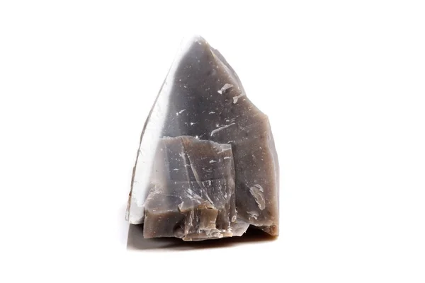 Макроминеральный Камень Флинт Скале Белом Фоне — стоковое фото