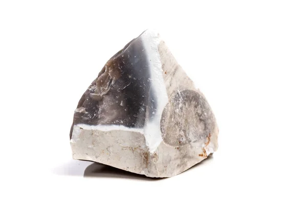 Macro Minerale Steen Flint Rots Een Witte Achtergrond Close — Stockfoto