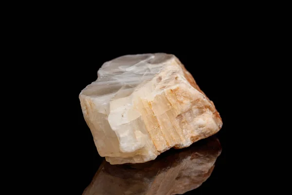Macro Mineral Stone Moonstone Black Background Close — Stock Photo, Image