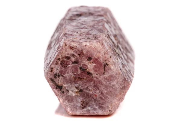 Macro Piedra Mineral Rubí Raza Fondo Blanco Cerca —  Fotos de Stock