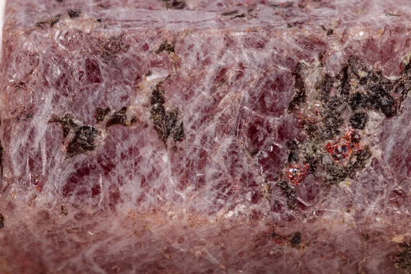 Macro Mineral Stone Ruby Breed White Background Close — Stock Photo, Image