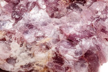 Makro mineral taş Lepidolit kaya beyaz bir arka plan yakın çekim