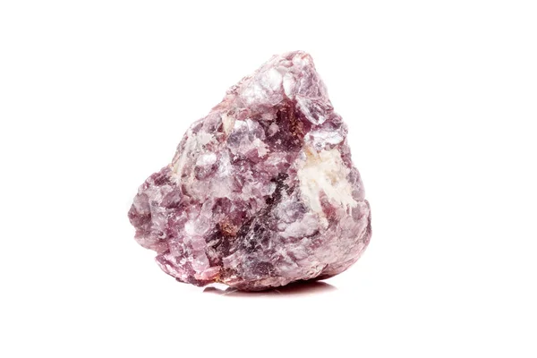 Piedra Mineral Macro Lepidolita Roca Fondo Blanco Cerca —  Fotos de Stock